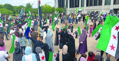تظاهرة احتفالية ومهرجان خطابي في ديربورن لشكر الرئيس ترامب وقادة الدول الذين ساهموا في رفع العقوبات الأميركية عن سوريا